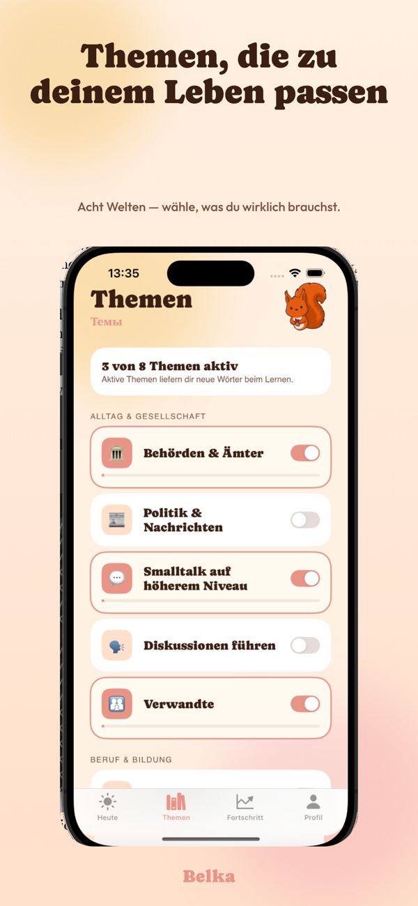 Belka Themen-Auswahl